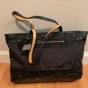 Coach Signature Patent Tote